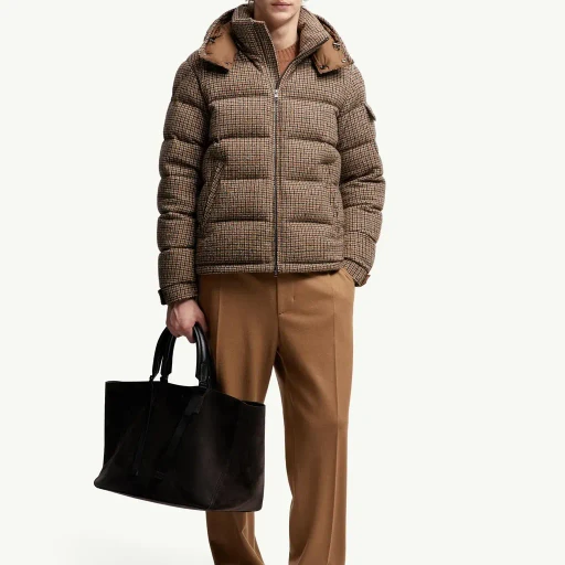Montgenevre Wool Blend Bouclé Hooded Short Down Jacket