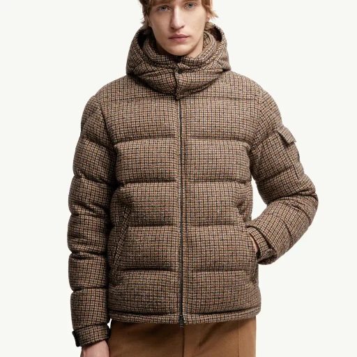 Montgenevre Wool Blend Bouclé Hooded Short Down Jacket