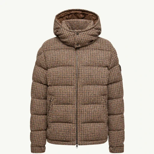 Montgenevre Wool Blend Bouclé Hooded Short Down Jacket