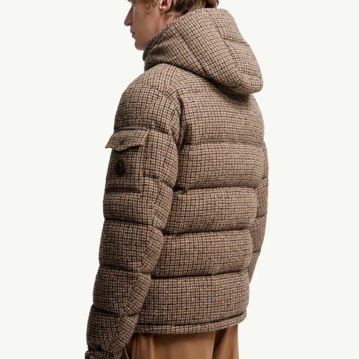 Montgenevre Wool Blend Bouclé Hooded Short Down Jacket