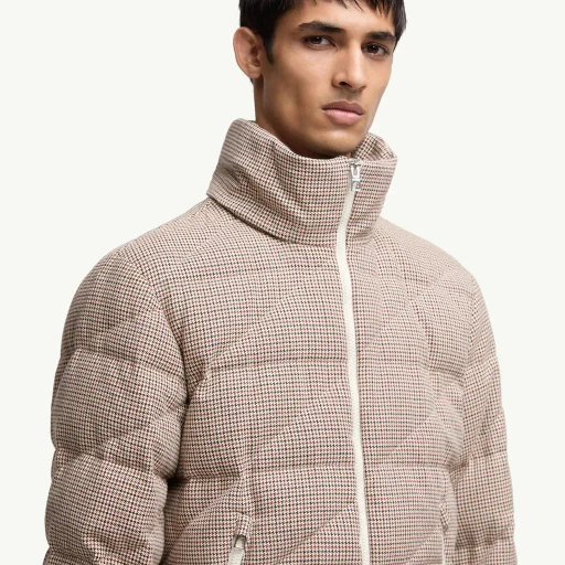 Psyllos Wool Blend Hooded Short Down Jacket