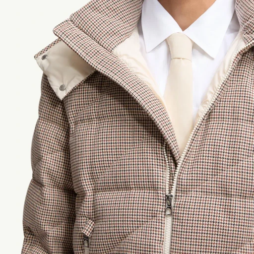 Psyllos Wool Blend Hooded Short Down Jacket