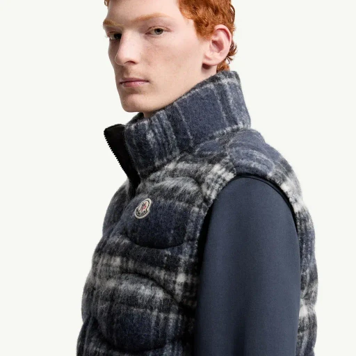 Sfakia Geometric-Quilted Wool Down Gilet