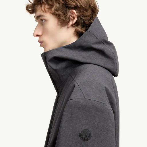 Sillon Hooded Wool Blend Windbreaker