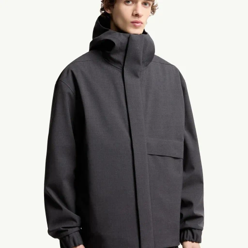 Sillon Hooded Wool Blend Windbreaker