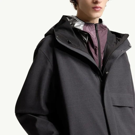 Sillon Hooded Wool Blend Windbreaker
