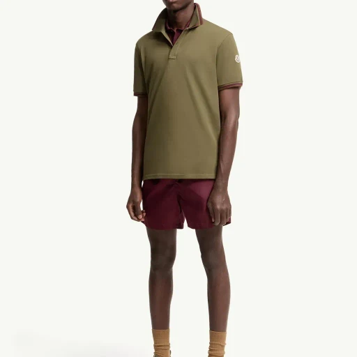 Double Collar Cotton Piquet Polo Shirt