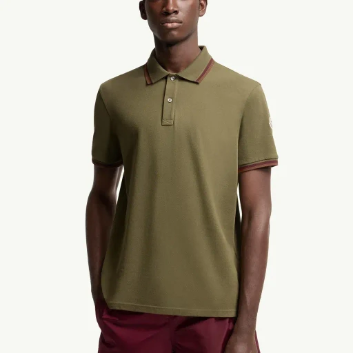 Double Collar Cotton Piquet Polo Shirt