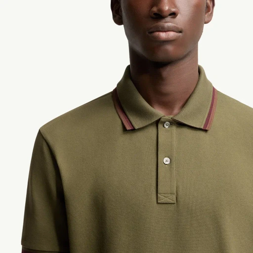 Double Collar Cotton Piquet Polo Shirt