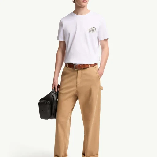 Double Logo Patch Cotton T-Shirt