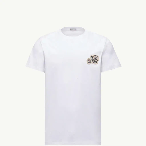 Double Logo Patch Cotton T-Shirt