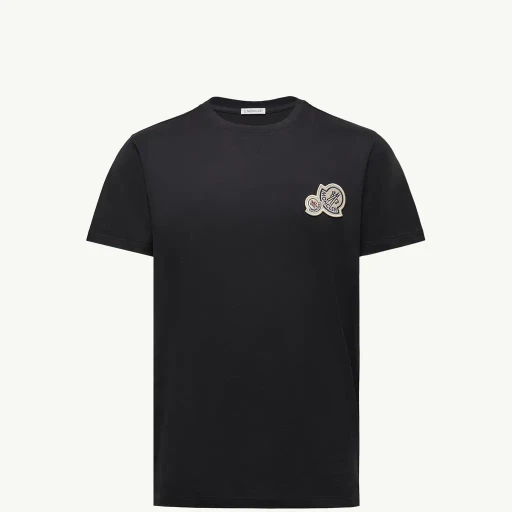 Double Logo Patch Cotton T-Shirt
