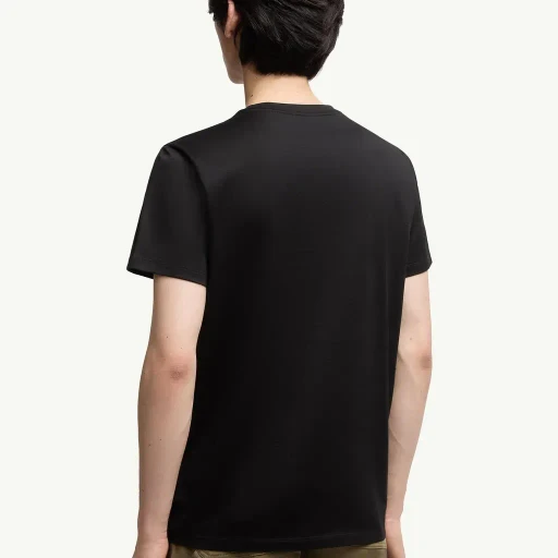 Double Logo Patch Cotton T-Shirt