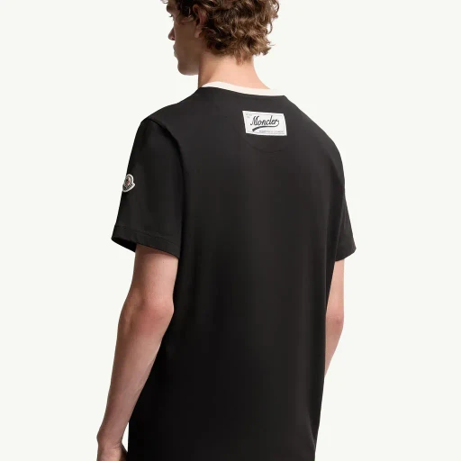 Embroidered Logo Cotton Piquet V-Neck T-Shirt