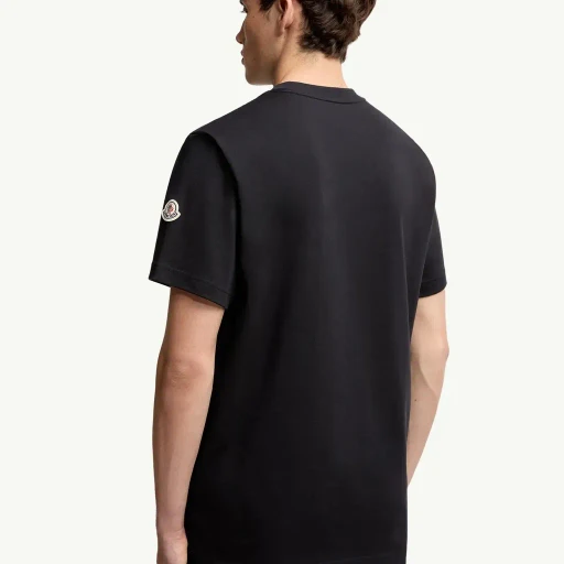 Embroidered Tricolour Logo Cotton T-Shirt