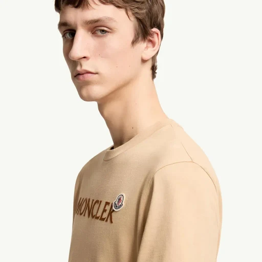 Flocked Logo Cotton T-Shirt