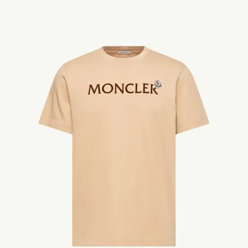 Flocked Logo Cotton T-Shirt