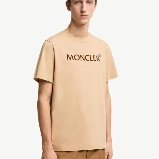 Flocked Logo Cotton T-Shirt