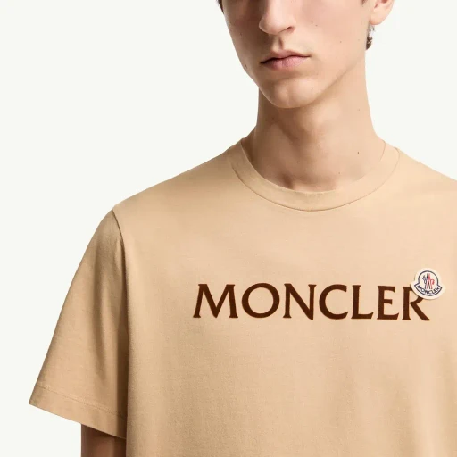 Flocked Logo Cotton T-Shirt