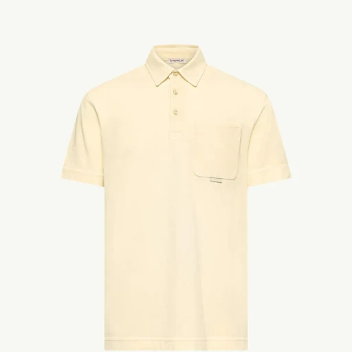 Leather Logo Cotton Piquet Polo Shirt