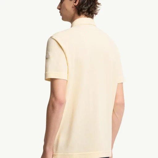 Leather Logo Cotton Piquet Polo Shirt