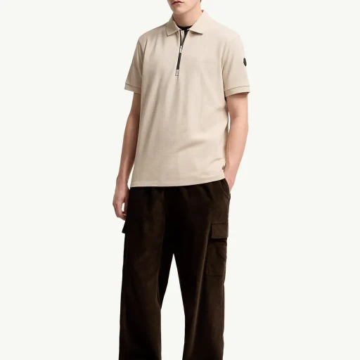 Logo Cotton Piquet Half-Zip Polo Shirt
