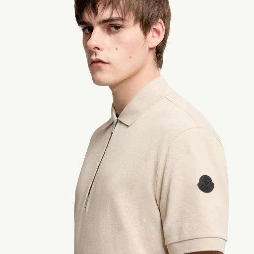 Logo Cotton Piquet Half-Zip Polo Shirt