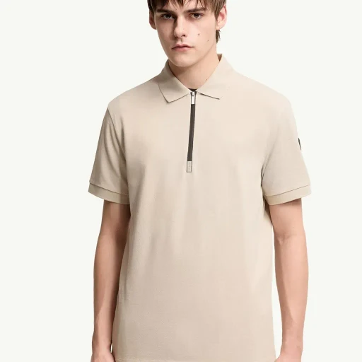 Logo Cotton Piquet Half-Zip Polo Shirt