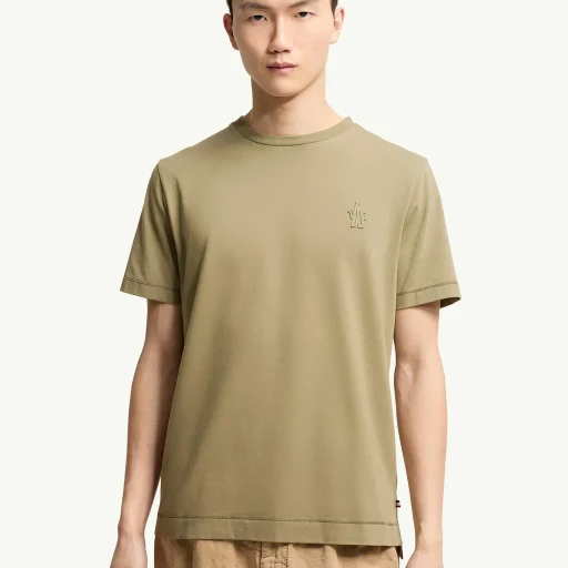 Logo Patch Cotton Blend T-Shirt