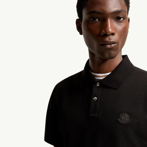 Logo Patch Cotton Piquet Polo Shirt