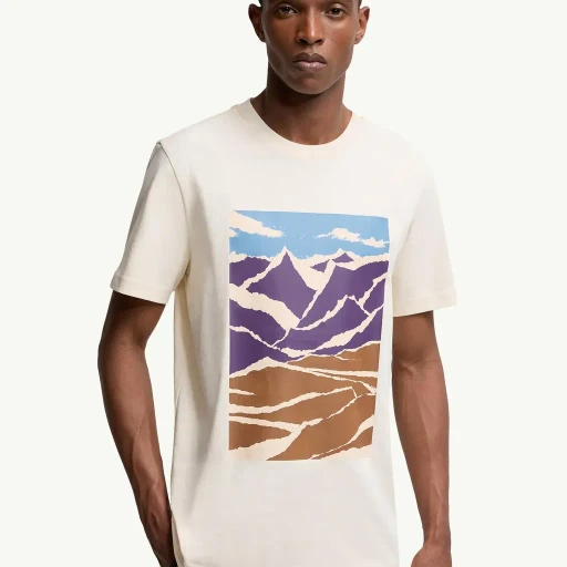 Mountain Print Cotton T-Shirt