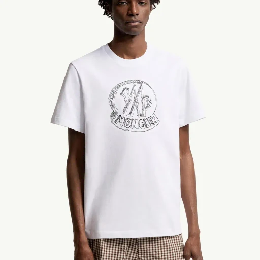 Sketch Embroidered Logo Cotton T-Shirt