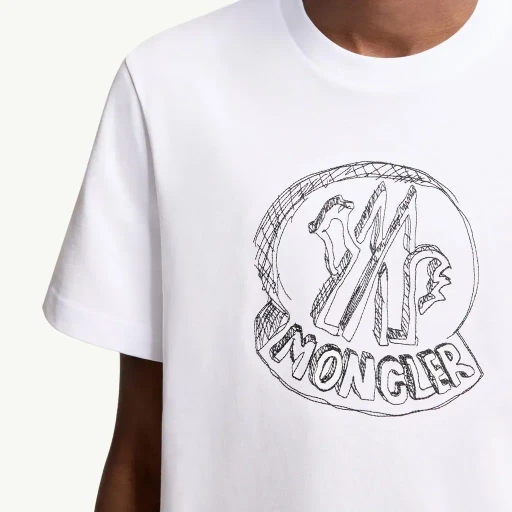 Sketch Embroidered Logo Cotton T-Shirt