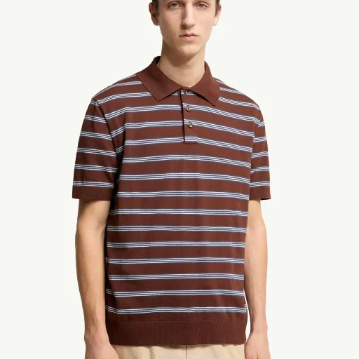 Striped Cotton Polo Shirt