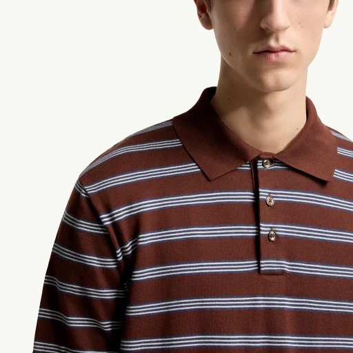 Striped Cotton Polo Shirt