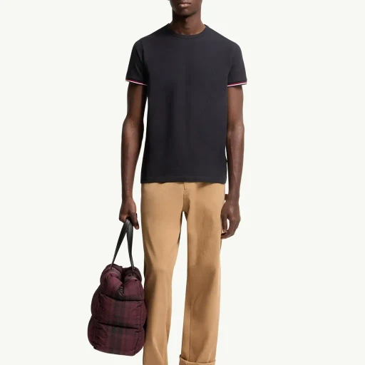 Tricolour-Trimmed Cotton T-Shirt