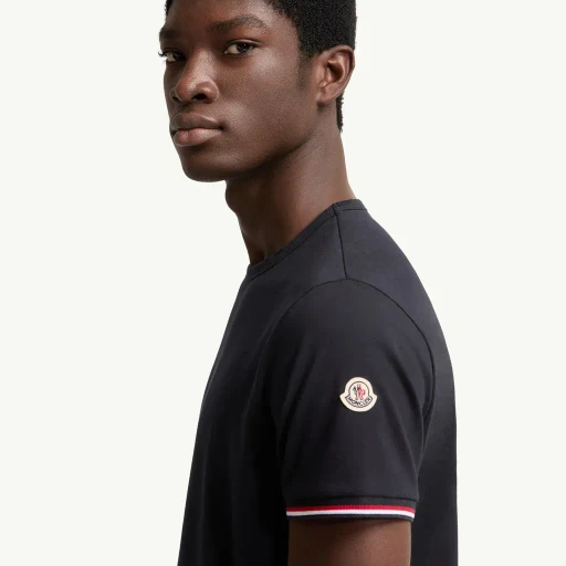 Tricolour-Trimmed Cotton T-Shirt