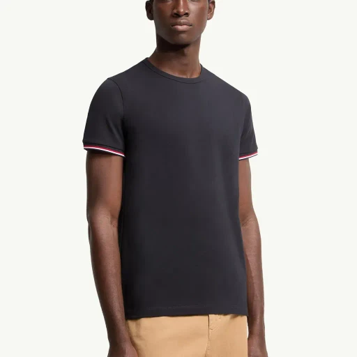 Tricolour-Trimmed Cotton T-Shirt