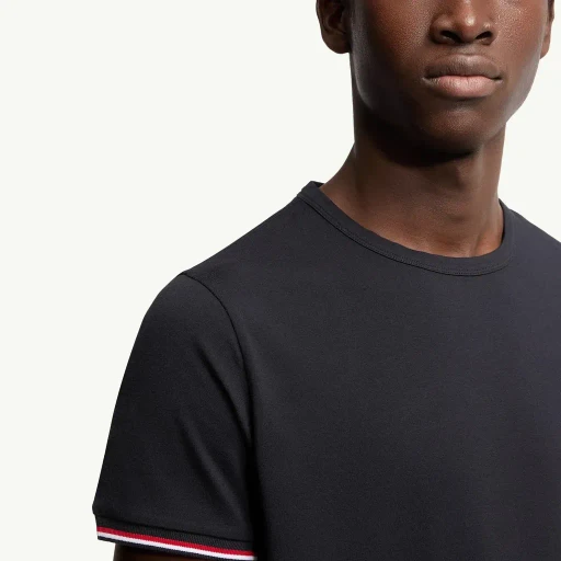 Tricolour-Trimmed Cotton T-Shirt