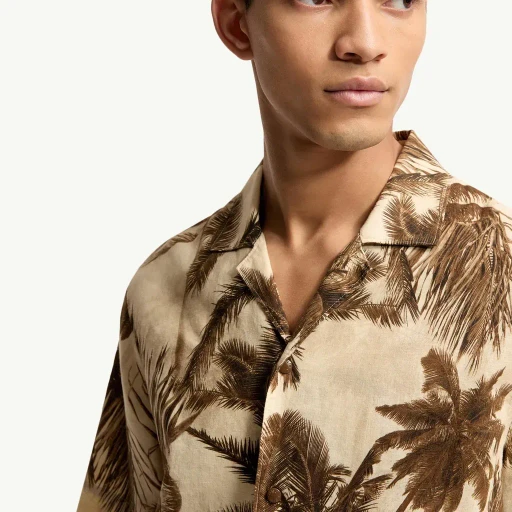 Cotton & Linen Blend Short Sleeve Shirt