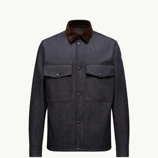 Denim Corduroy-Trimmed Shirt Jacket
