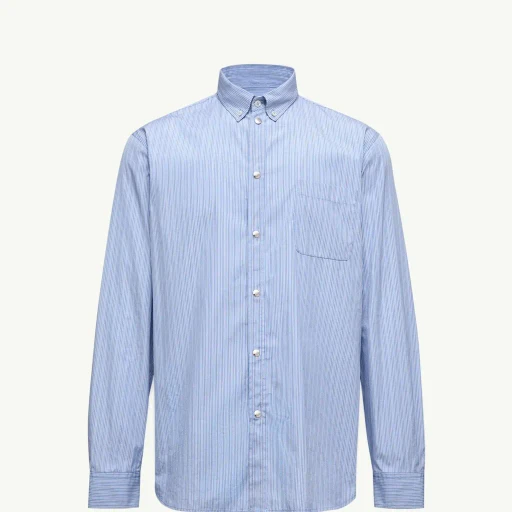 Striped Oxford Cotton Long Sleeve Shirt