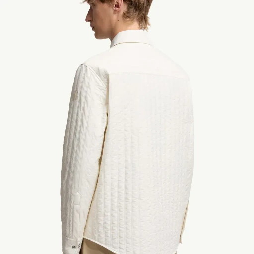 Vertical-Quilted Padded Shirt Jacket