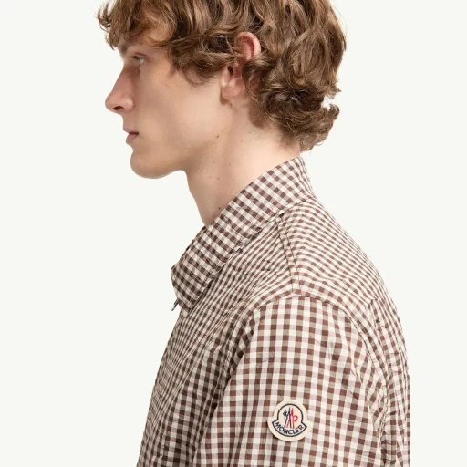 Vichy Cotton Blend Zip-Up Shirt