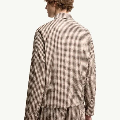 Vichy Cotton Blend Zip-Up Shirt