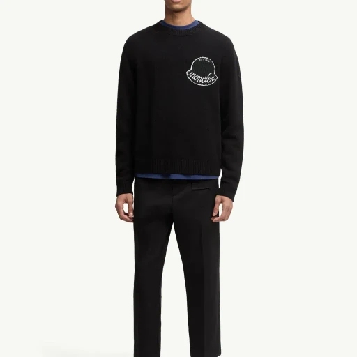 Embroidered Logo Wool Sweater