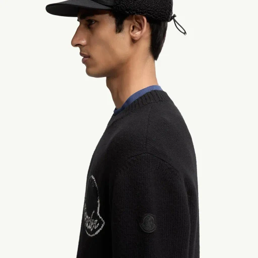 Embroidered Logo Wool Sweater