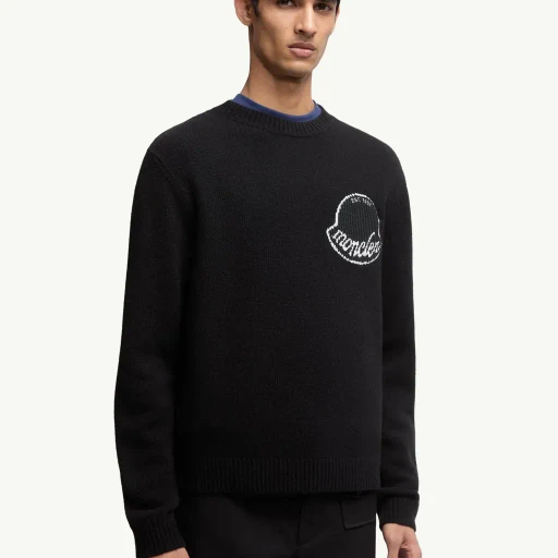 Embroidered Logo Wool Sweater