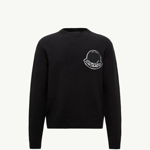 Embroidered Logo Wool Sweater
