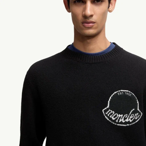 Embroidered Logo Wool Sweater